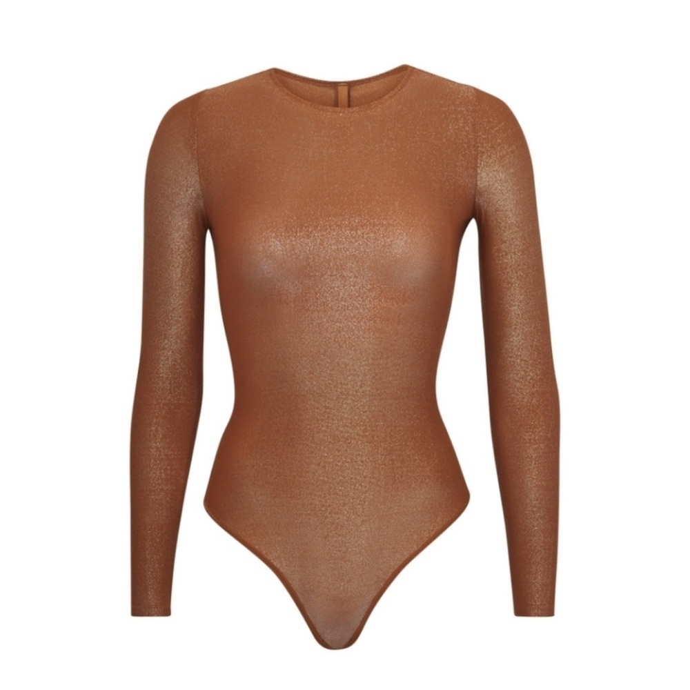 SKIMS Shimmer Long Sleeve Bodysuit | 2X